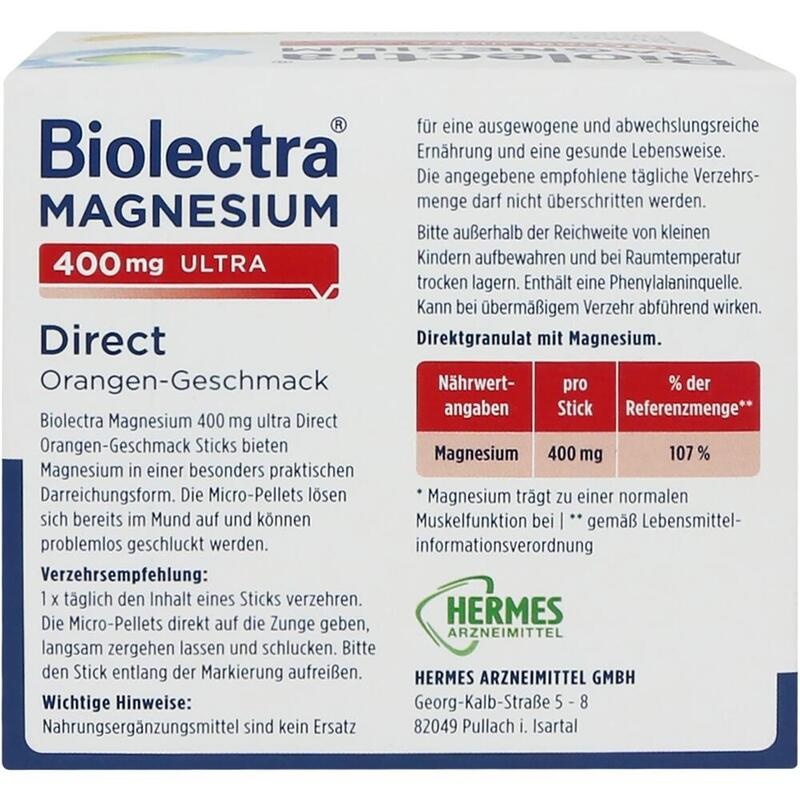 BIOLECTRA Magnesium 400 mg ultra Direct Orange