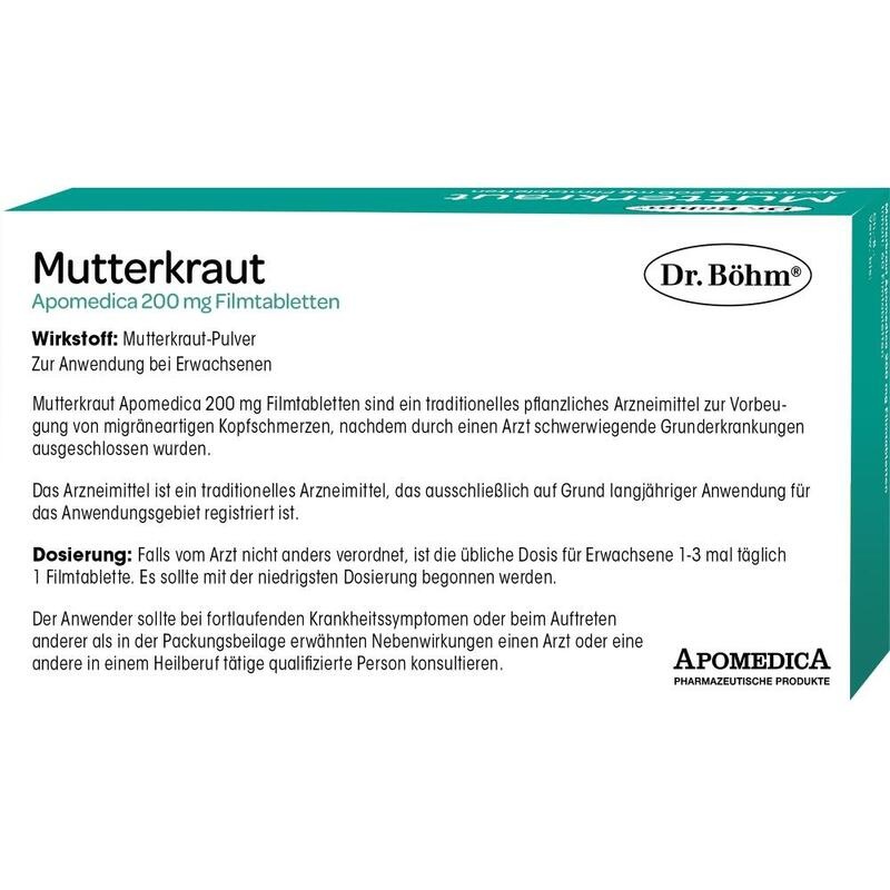 MUTTERKRAUT APOMEDICA 200 mg Filmtabletten